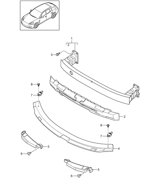 Porta parachoques / 2da GENERACIÓN (PR:0E1,0E2) - DELANTERO - Panamera 970 (G1) 2010-16