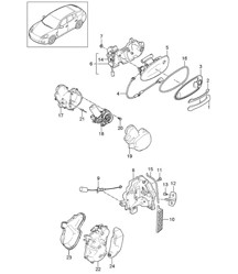 Manija de puerta / Cerradura de puerta - DELANTERO y TRASERO - Panamera 970 (G1) 2010-16