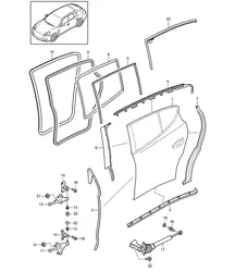Door shell / Gaskets - REAR - Panamera 970 (G1) 2010-16