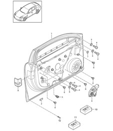 Elevalunas / Portamontaje - DELANTERO - Panamera 970 (G1) 2010-16