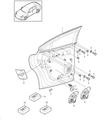 Fensterheber / Aggregateträger - HINTEN - Panamera 970 (G1) 2010-16