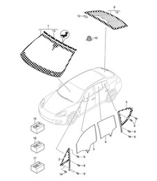Window glazing Panamera 970 (G1) >>2013