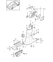 Rivestimento montante B / modanatura sottoporta - POSTERIORE - Panamera 970 (G1) 2010-16