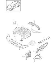 Sound absorber / Engine bay / Front end / Cover panel Panamera 970 (G1) 2010-16