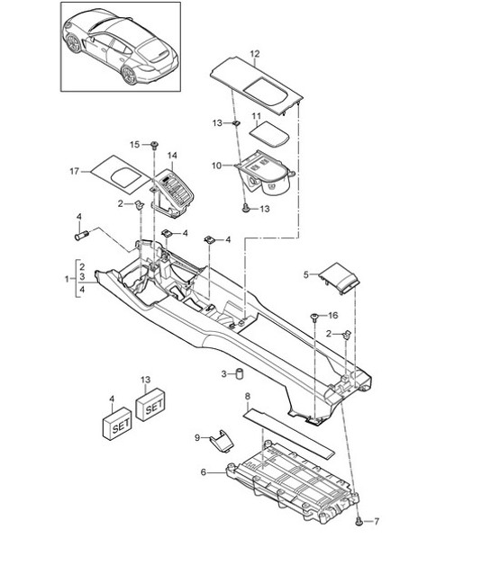 Diagram 809-030 Porsche 957 Cayenne S/GTS 4.8L 2007-10 Body