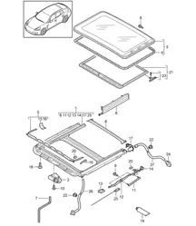 Tetto apribile (PR:650, tetto scorrevole elettrico) Panamera 970 (G1) 2010-16