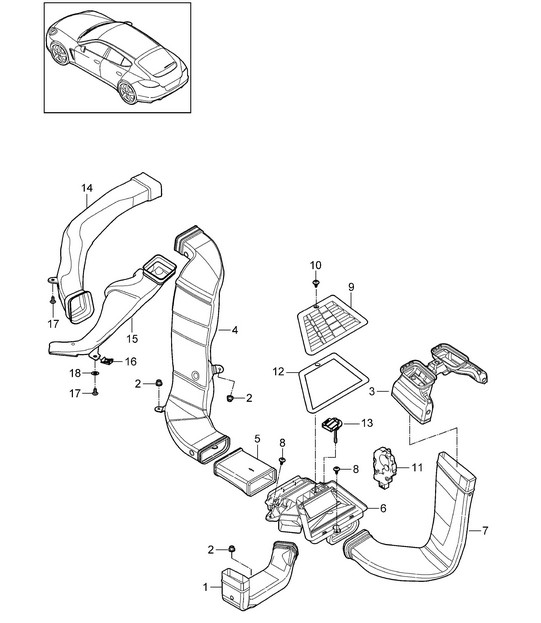 Guide d'air Panamera 970 (G1) 2010-16