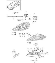 卤素大灯 / 转向信号重复器 / 雾灯 (PR:-601, -603,-604, -620) Panamera 970 (G1) 2010-16