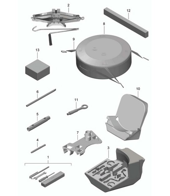Diagram 001-000 Porsche 996 C4 3.4L 1997-08/01 Zubehör und andere 