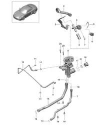 Anschluss / Wasserleitung / Steuerung / Wasserkühlung 981 Boxster / Boxster S 2012-16