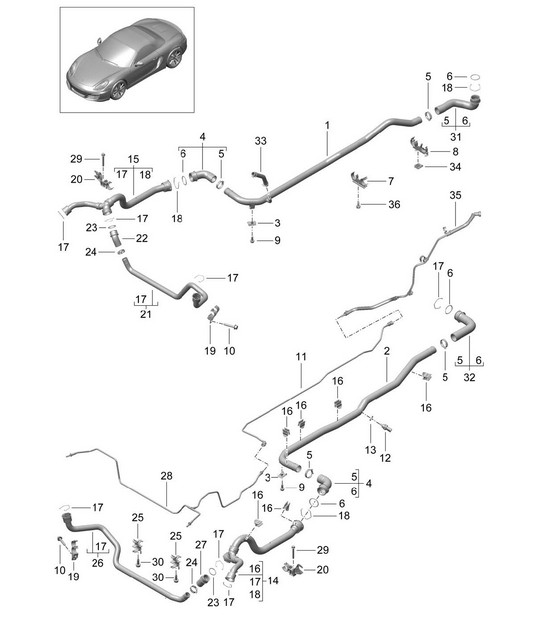 Refroidissement par eau 981 Boxster / Boxster S 2012-16
