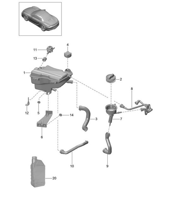 Diagram 105-020 Porsche Carrera GT（2003-2006年） 