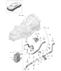 Schaltgetriebe / Wärmetauscher / Ölrohr / Wasserrohr (Modell: G8100, G8120) 981 Boxster / Boxster S 2012-16