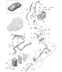 - PDK - Getriebe / Wärmetauscher / Ölleitung / Wasserleitung (Modell: CG205, CG225) 981 Boxster / Boxster S 2012-16