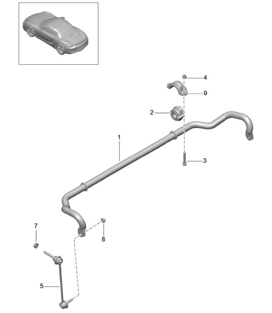 Stabilisatorstang 981 Boxster / Boxster S 2012-16