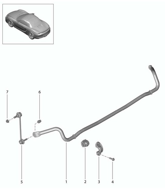 Stabilisatorstang 981 Boxster / Boxster S 2012-16