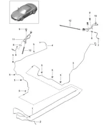 Conduites de frein / dessous de caisse - centre arrière - 981 Boxster / Boxster S 2012-16
