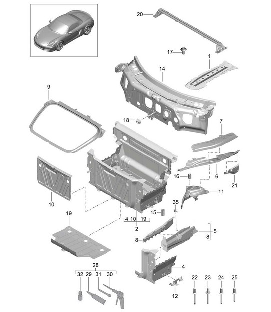Front end / Individual parts 981 Boxster / Boxster S 2012-16