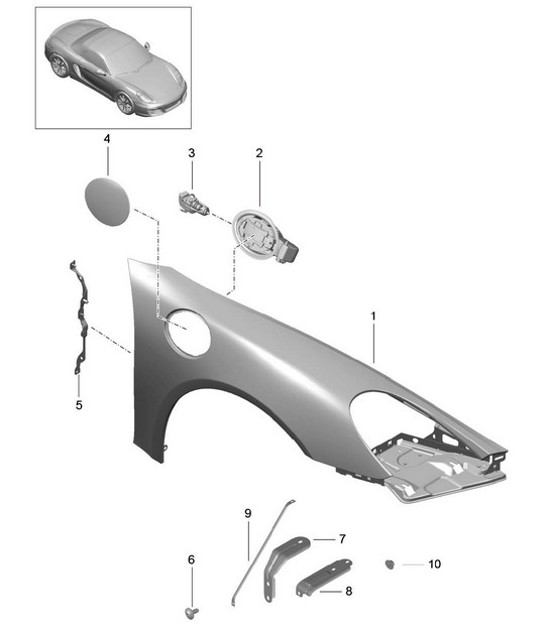 Diagram 801-040 Porsche Cayman 987C/981C（2005-2016 年）  车身