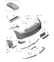 Achterbumper (PR:-011,-XAT) 981 Boxster / Boxster S 2012-16