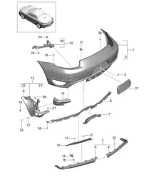 Achterbumper (PR:011, GTS-model) 981 Boxster GTS 2012-16