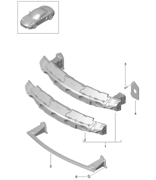 Support de pare-chocs - AVANT - 981 Boxster / Boxster S 2012-16