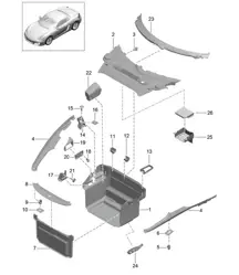 Maletero - DELANTERO - 981 Boxster / Boxster S 2012-16