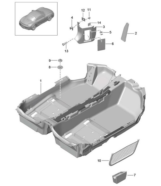 Diagram 807-010 Porsche Cayman S 3.4L 987C 2005-08 Body