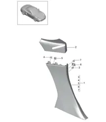 Rivestimento pannello laterale/montante centrale 981 Boxster/Boxster S 2012-16