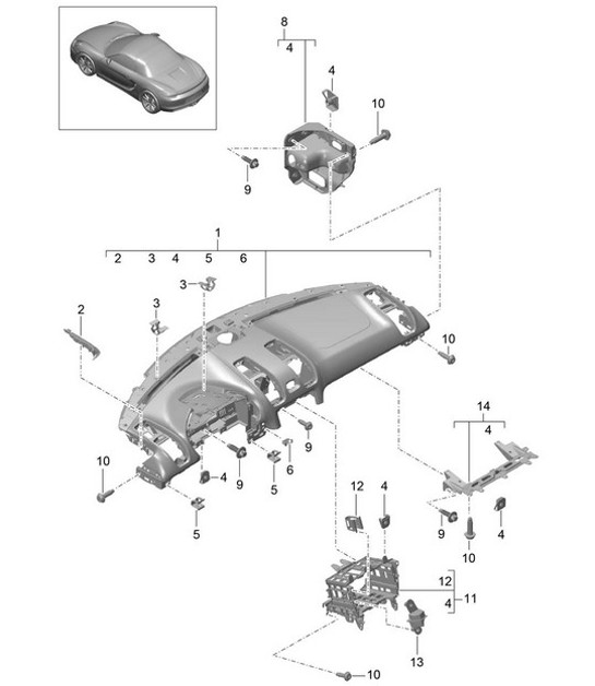 Diagram 809-000 Porsche Boxster S 986 3.2L 2003-04 Body