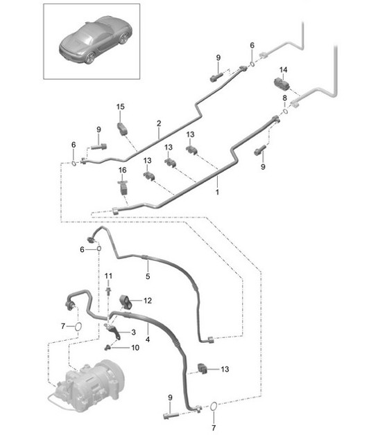 Diagram 813-025 Porsche Cayman T 718 2.0L 手动档 (300Bhp)  车身