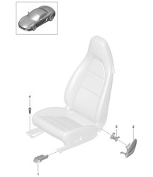 Sedile anteriore (completo) / sedile sportivo / rivestimento / guida 981 Boxster / Boxster S 2012>>