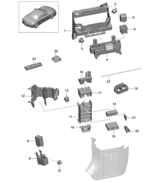 Diagram 902-000 Porsche 996 C2 3.6L 09/01-2005 Équipement électrique