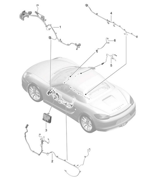 Diagram 902-015 Porsche 955 Cayenne S 4.5L V8 2003-06 Electrical equipment