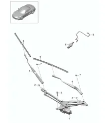 Windscreen wiper system, compl<BR>Rain sensor 981 Boxster / Boxster S 2012-16