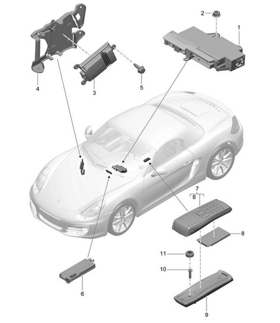 Diagram 911-010 Porsche 9J1.2 Taycan Turbo GT avec Pack Weissach Berline Sport 2024>> 