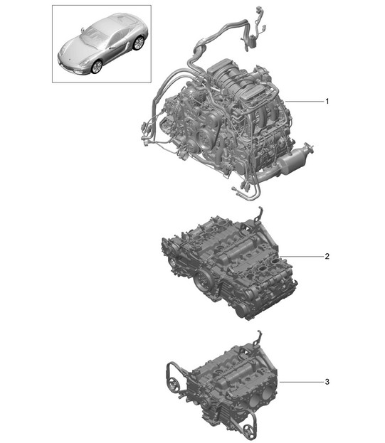 Vervangingsmotor 981C Cayman / Cayman S 2014-16