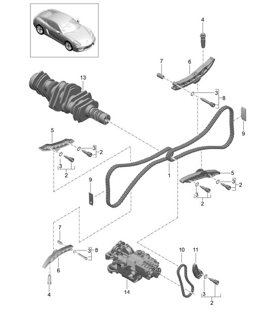 Valve control 981C Cayman / Cayman S 2014-16