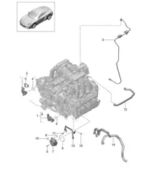 Kurbelgehäusegehäuse / Entlüftung / Tankentlüftung / Vakuumpumpe 981C Cayman / Cayman S 2014-16
