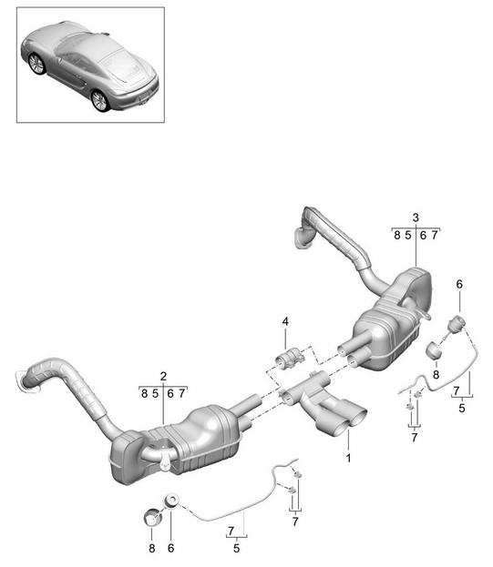 Sportuitlaatsysteem (PR:XLF) 981C Cayman / Cayman S 2014-16