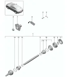 Aandrijfas / Wielnaaf 981C Cayman / Cayman S 2014-16