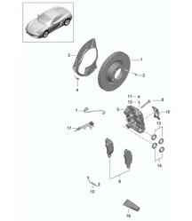 Disc brake / Front axle 981C Cayman / Cayman S 2014-16