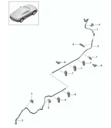 Unterdruckleitung / Bremsservo - vorne Mitte hinten - 981C Cayman / Cayman S 2014-16