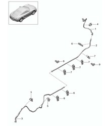 Conduite de dépression / servofrein - avant centre arrière - 981C Cayman / Cayman S 2014-16