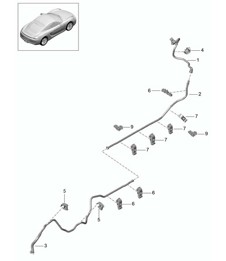 Unterdruckleitung / Bremsservo - vorne Mitte hinten - 981C Cayman / Cayman S 2014-16