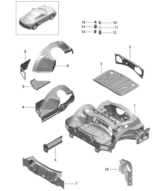 后端 981C Cayman / Cayman S 2014-16