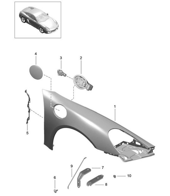 Diagram 801-040 Porsche Cayman 987C/981C（2005-2016 年）  车身
