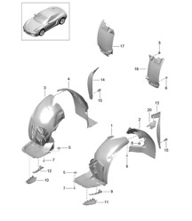 Linings / Wheel housing  981C Cayman / Cayman S 2014-16