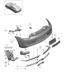Achterbumper (PR:-XAT,-011) 981C Cayman / Cayman S 2014-16