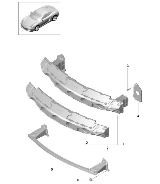 Support de pare-chocs - AVANT - 981C Cayman / Cayman S 2014-16